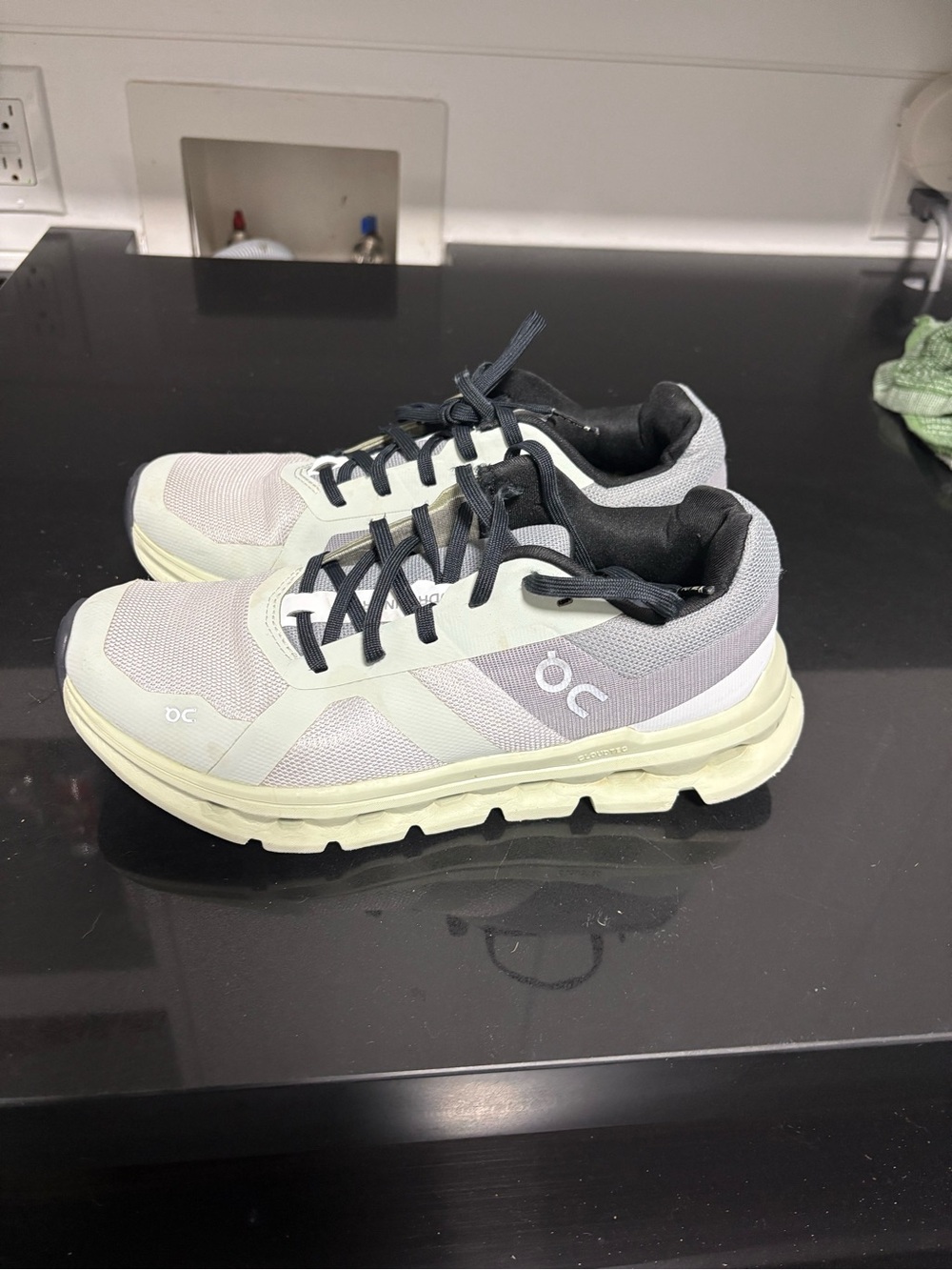 On Running Women's Athletic Sneakers in White, Light Gray and Black